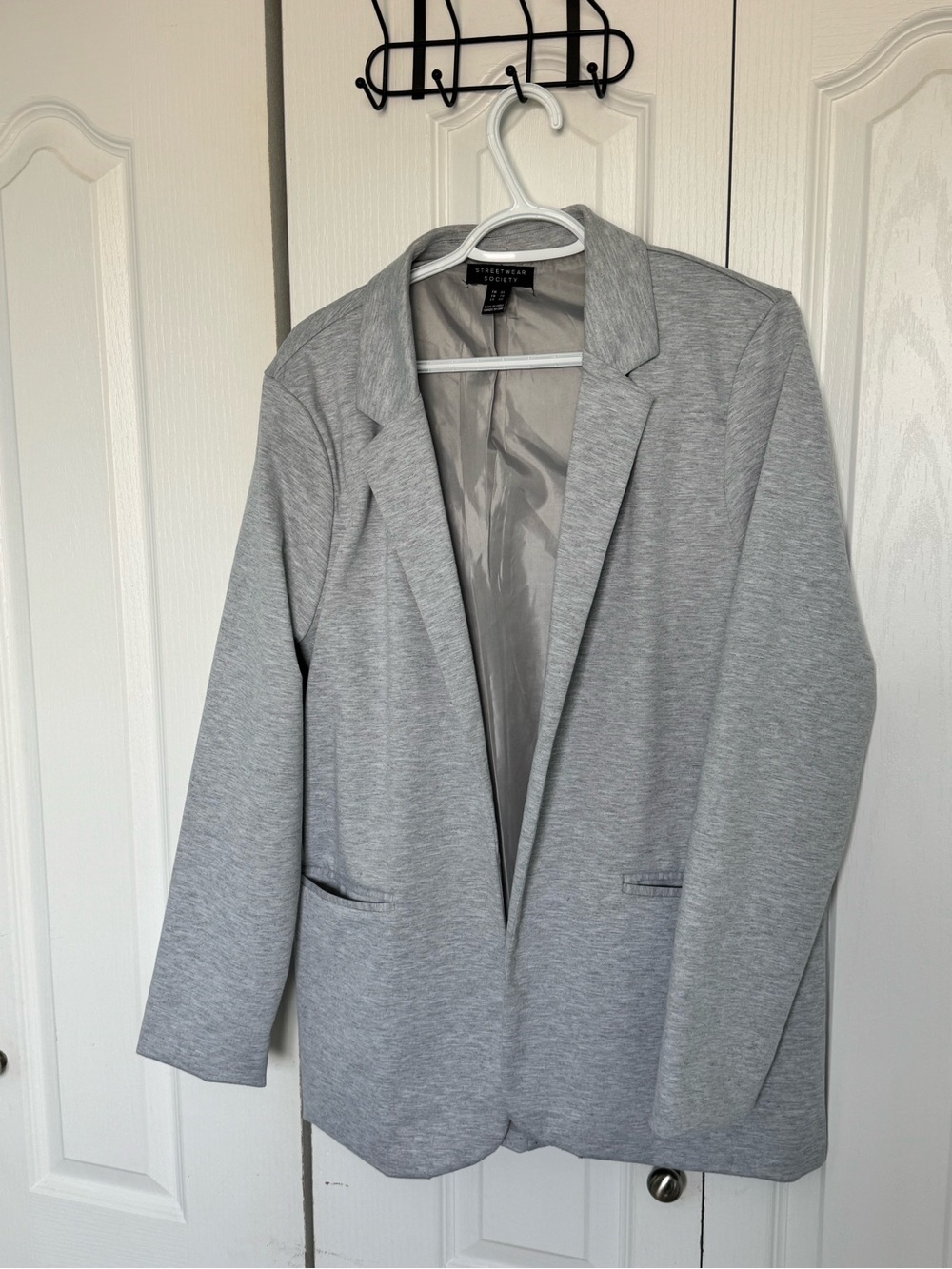 Streetwear Society Light Gray Open-Front Jacket